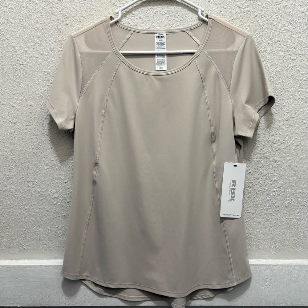 RBX Active Breezy Running Tee in Beige NWT Medium